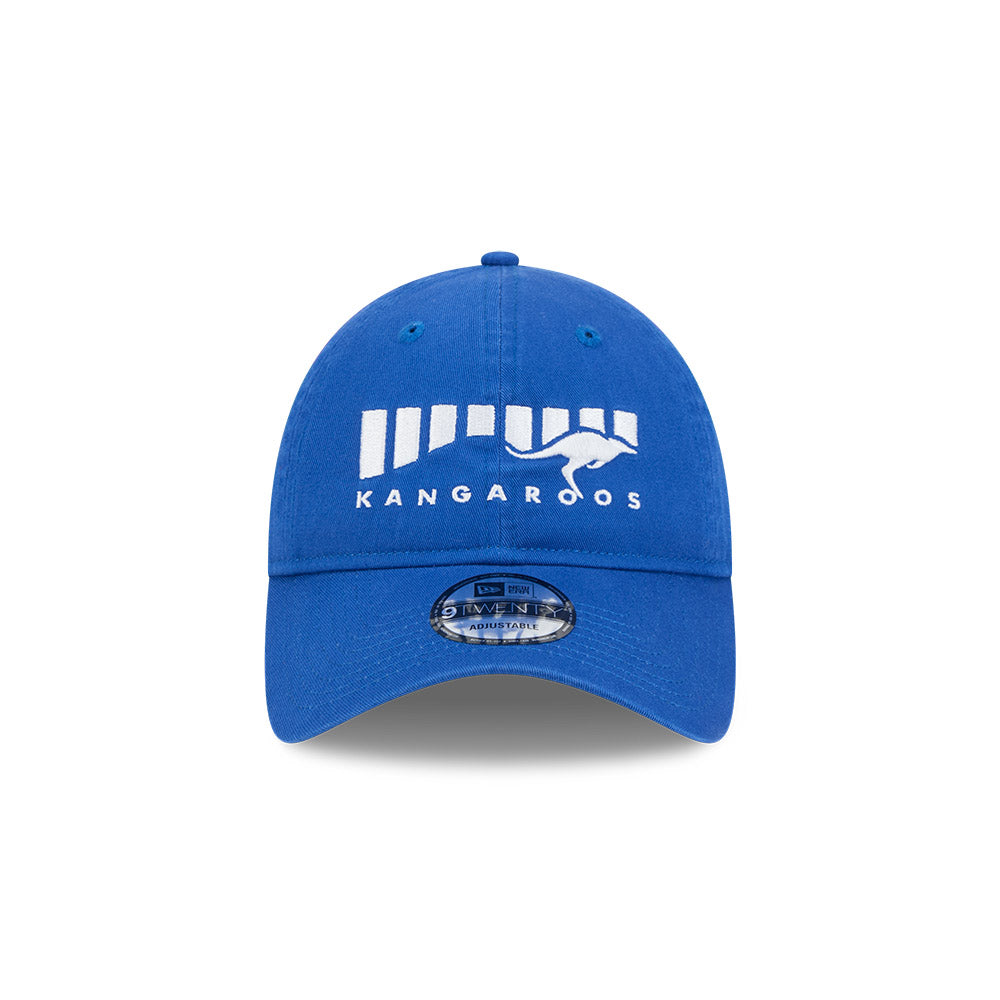North Melbourne Kangaroos Hat - AFL 2025 Retro Washed 9Twenty Strapback Cap - New Era